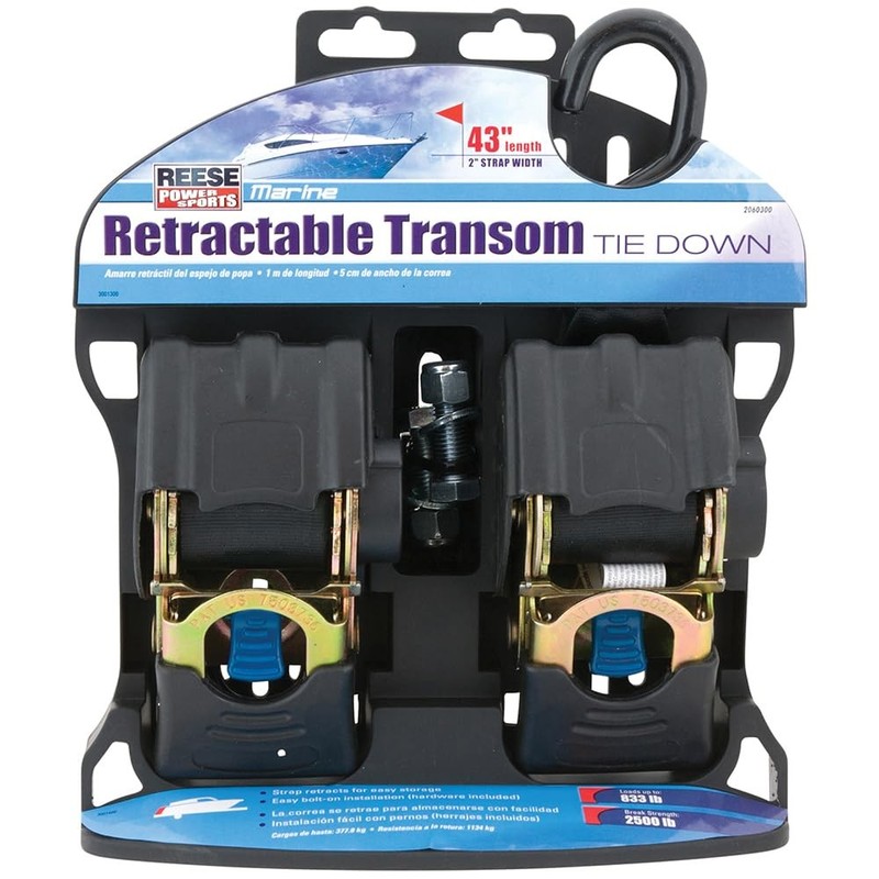 Powersports 2060300 Retractable Transom Tie Down, 2 Inch x 43 Inch, 833 lbs. ... gallery