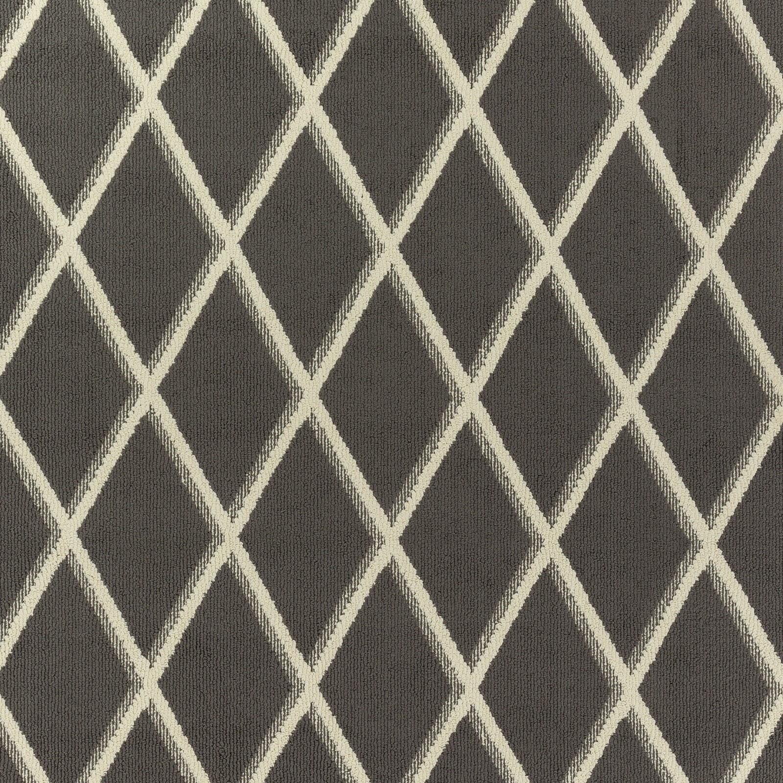 Diamond Geometric High Low Pile Gray Indoor Runner Rug 1'9"x5' gallery