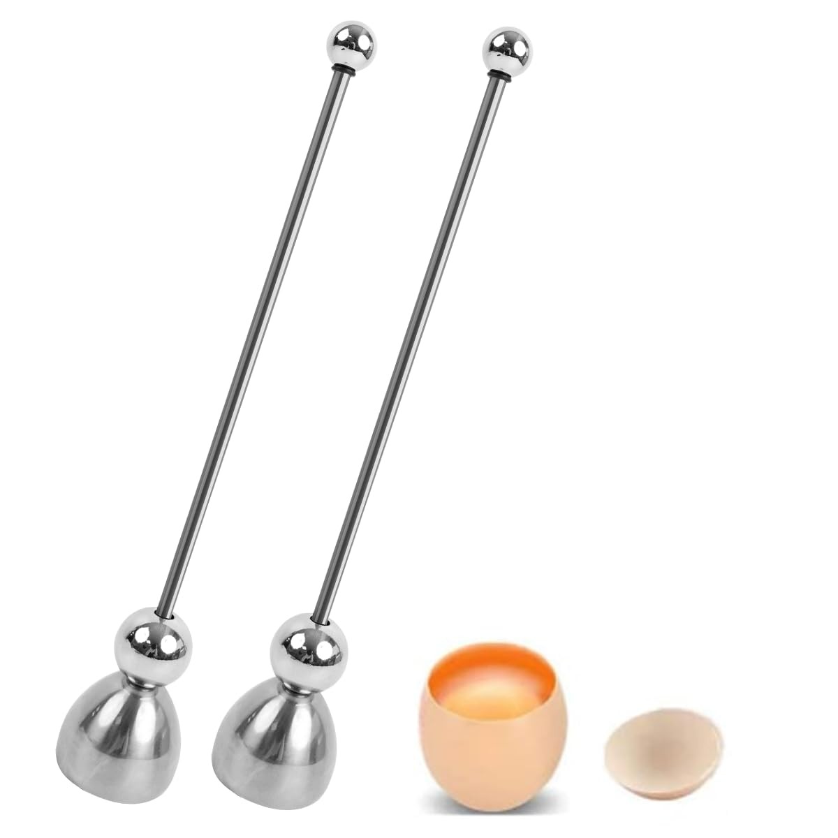 2 Pcs Egg Topper, Shell Opener, Stainless Steel Average Size, Sliver gallery