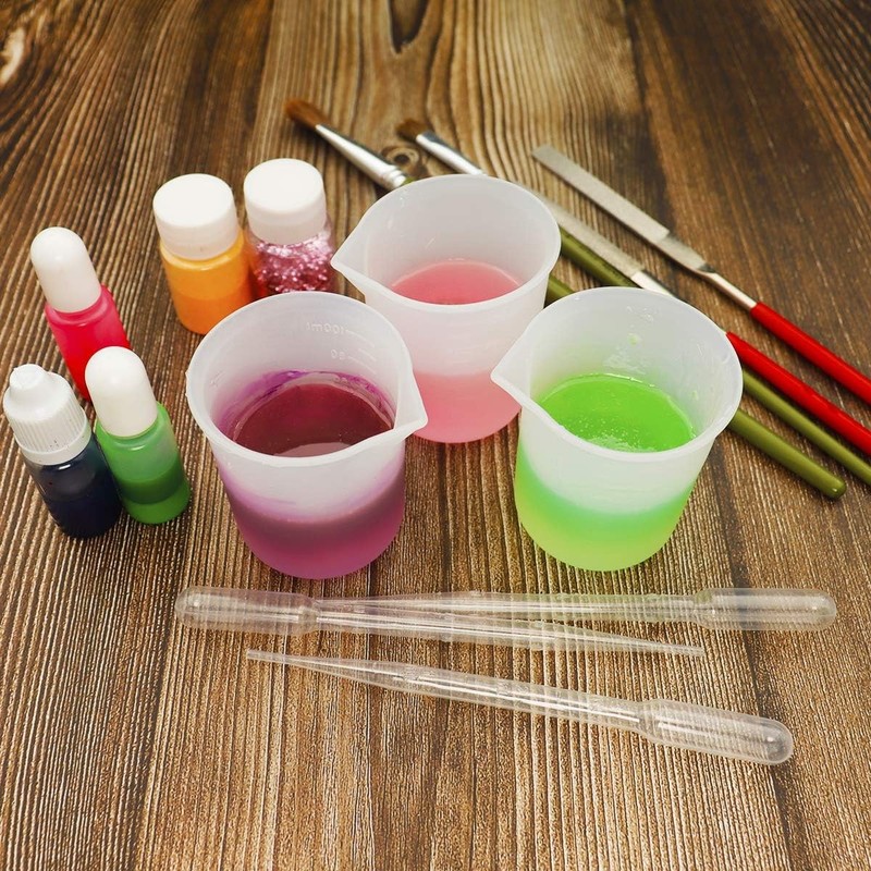 10 PCS 100Ml Silicone Measuring Cups for Resin Non-Stick Mixing Cups Glue Tools, gallery
