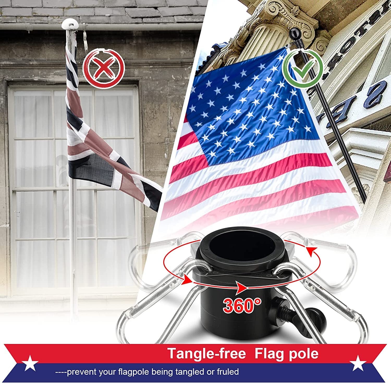 Flag Pole Holder for outside House - 5Ft Stainless Steel Heavy Duty Flagpole Kit gallery