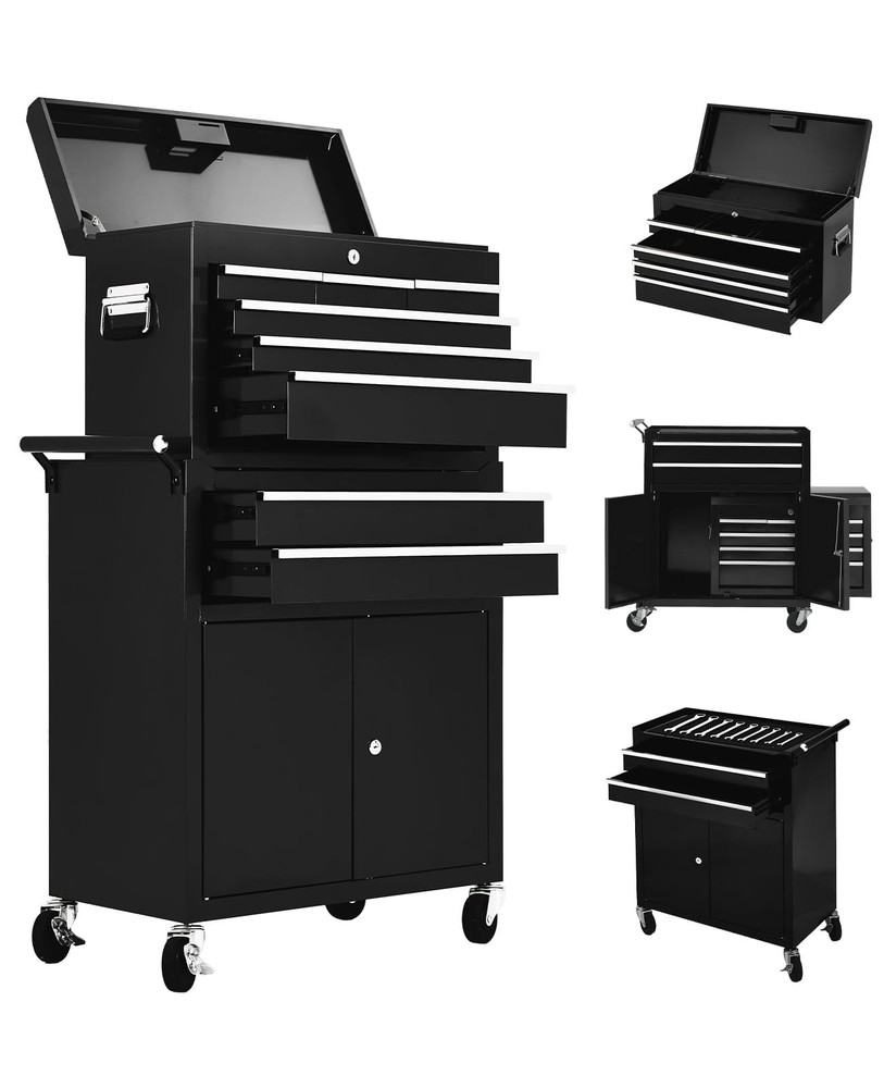 8-Drawer Rolling Tool Chest with Wheels, Heavy Duty Detachable Tool Box Cabinet