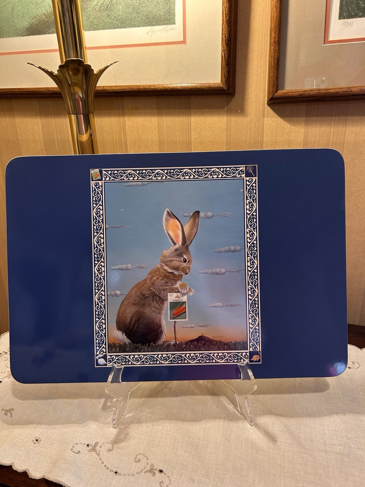 Cork Placemats Bunnies Rabbits Spring, Summer, Fall, & Winter Design “Pugh” 1987 gallery