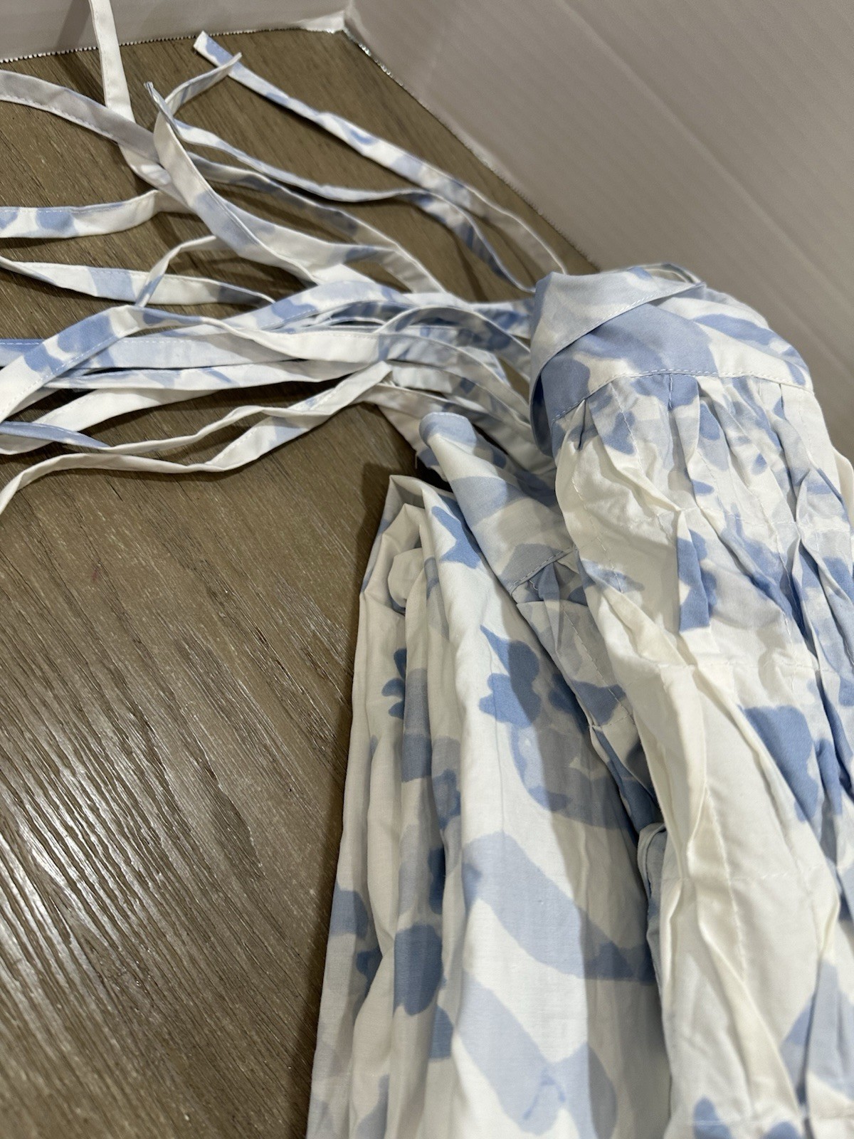 Pottery Barn Teen LoveShackFancy 1 Garden Damask Smocked Curtain 52x96 blue gallery