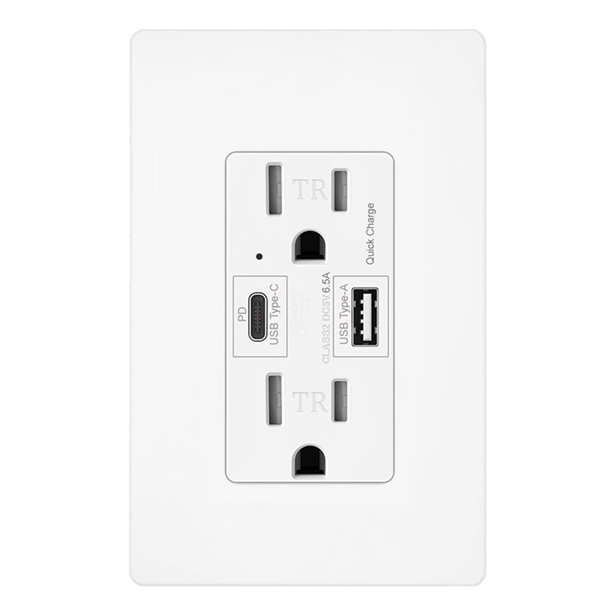 USB C Outlet PD 65W GaN+ Power Delivery Receptacle 6.5A,15 Amp,125 Volt gallery