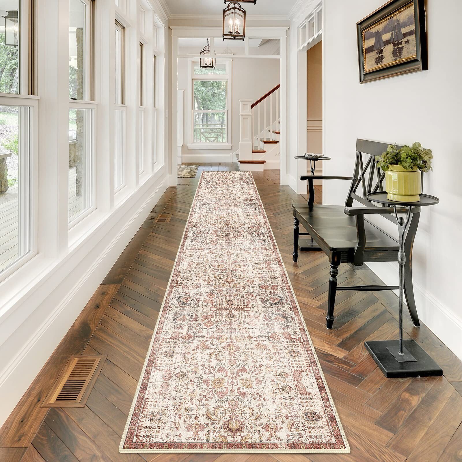 RUUGME Washable Runner Rug 2'6x12 - Vintage Kitchen Area Rug Stain Resistant ... gallery