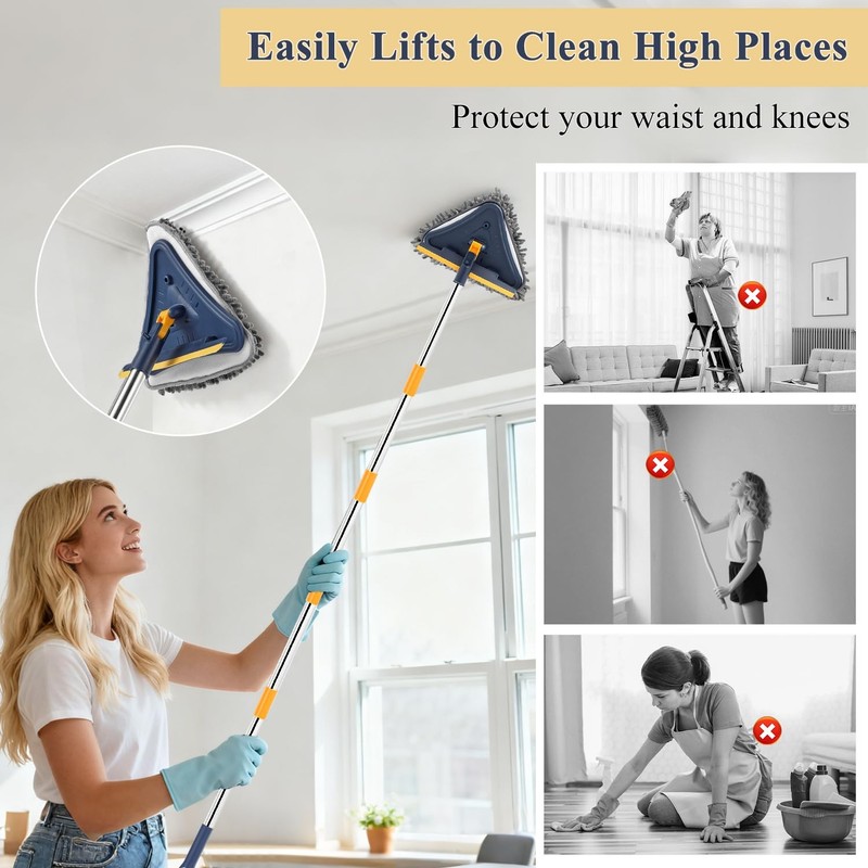 5 in 1 Wall Cleaner Mop, 78 Inch Base Board Cleaner Tool with Long Handle, 36... gallery