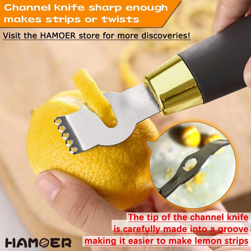 Vegetable Citrus Lemon fruit Potato Peeler Zester Channel Knife Tool Set for ... gallery
