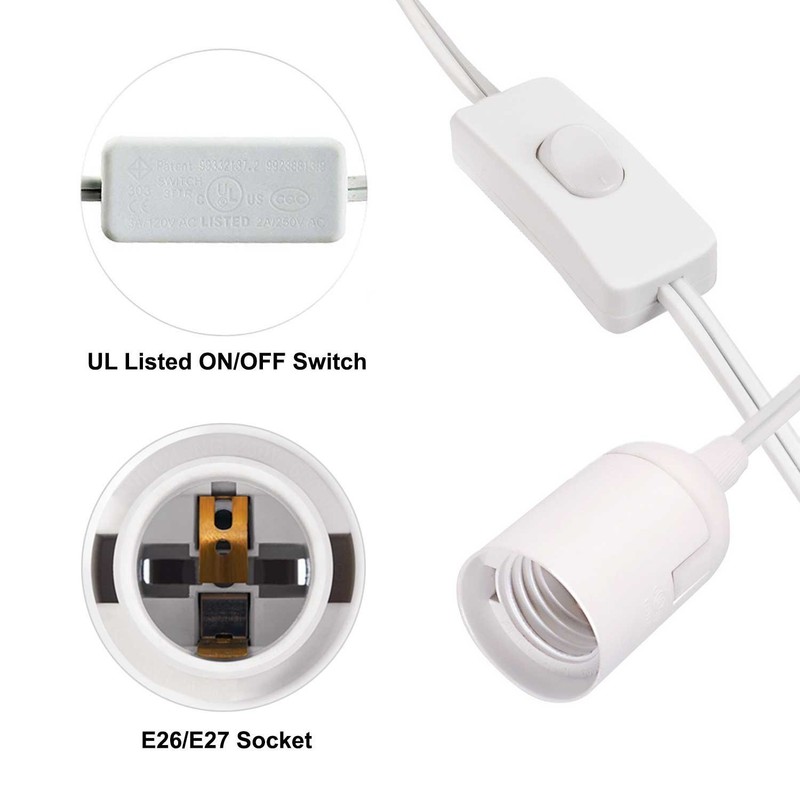 12ft Hanging Light Socket Extension Cord For E26/E27 Pedant Lantern Lights gallery