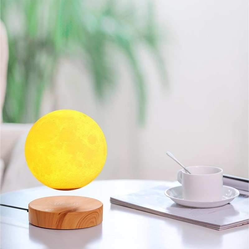 Floating 3D Printed Moon Lamp - Stunning Gift with Color Modes & Remote Control gallery