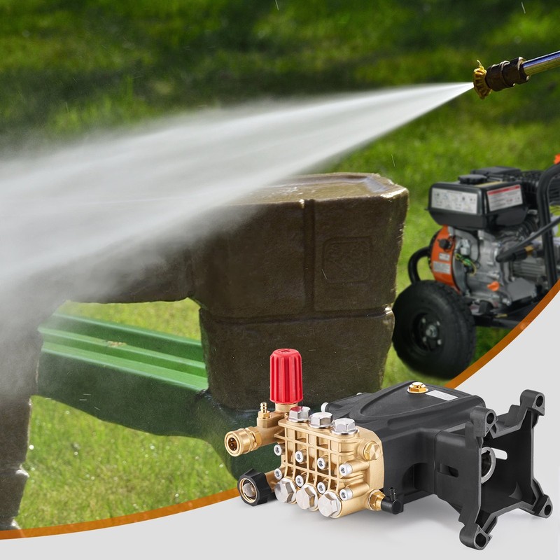 Pressure Washer Pump, 1" Shaft Horizontal Triplex Plunger, 4000 PSI, 4.0GPM, Rep gallery