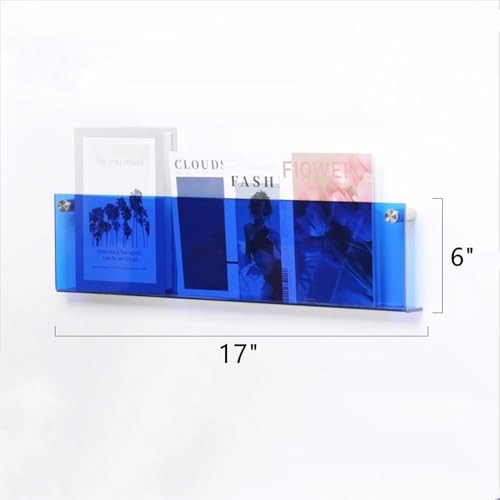 2-Pack Acrylic Magazine Holder Brochure Holder, 17" Record Holder 17 Inch Blue gallery