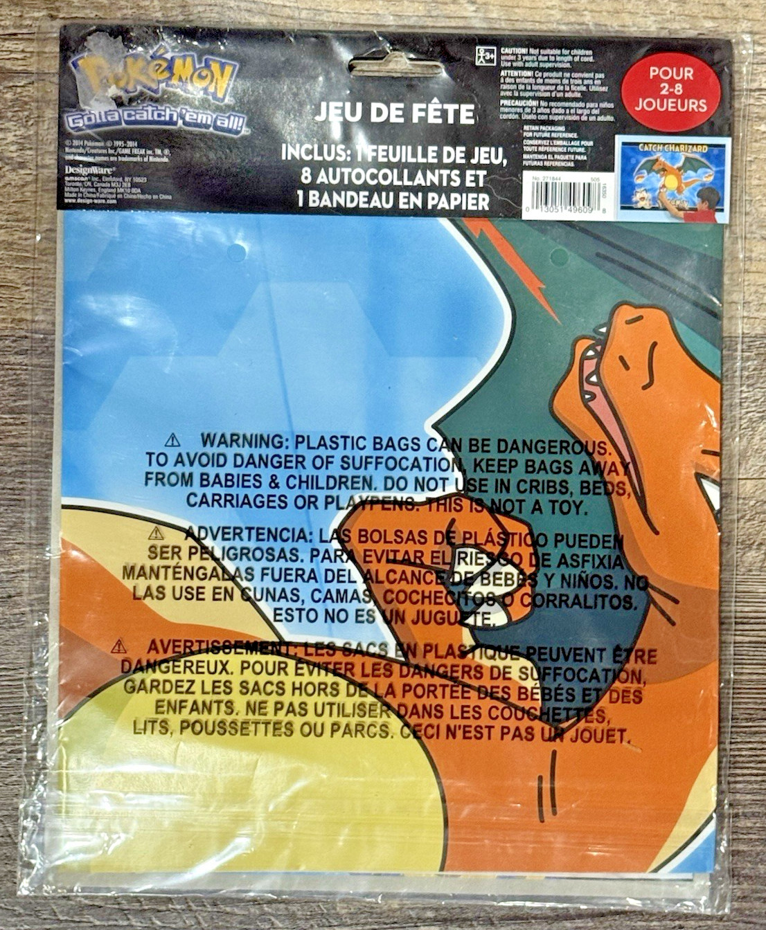 Pokémon Kids Party Game CATCH CHARIZARD 2014 Pin the Tail on the Donkey NEW gallery