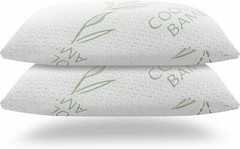 2 Pack Bamboo Memory Foam King Queen Bed Pillow Cool Hypoallergenic Luxury USA
