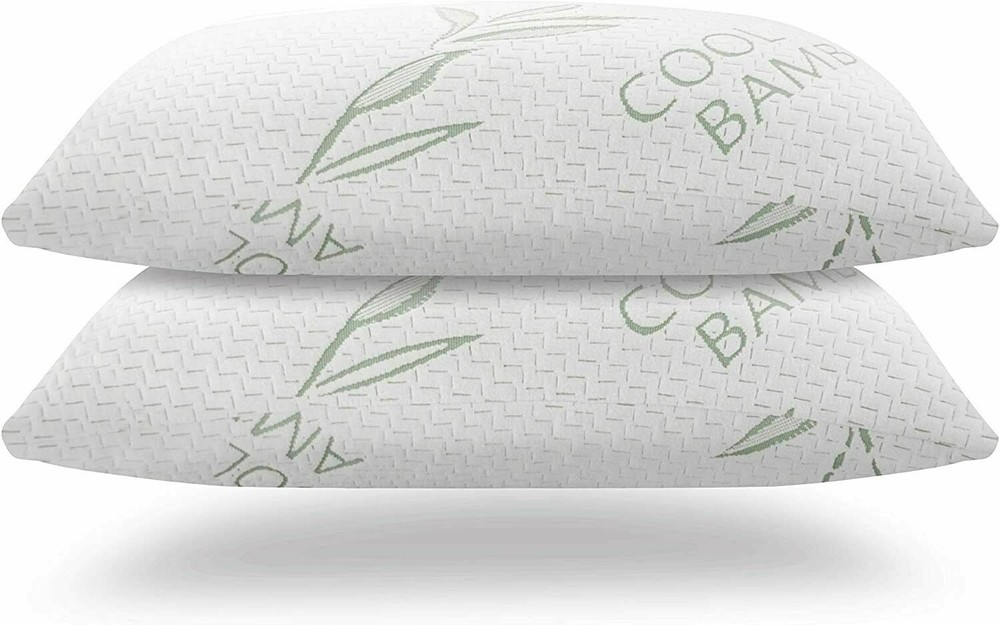 2 Pack Bamboo Memory Foam King Size Bed Pillow Cool Hypoallergenic Luxury USA