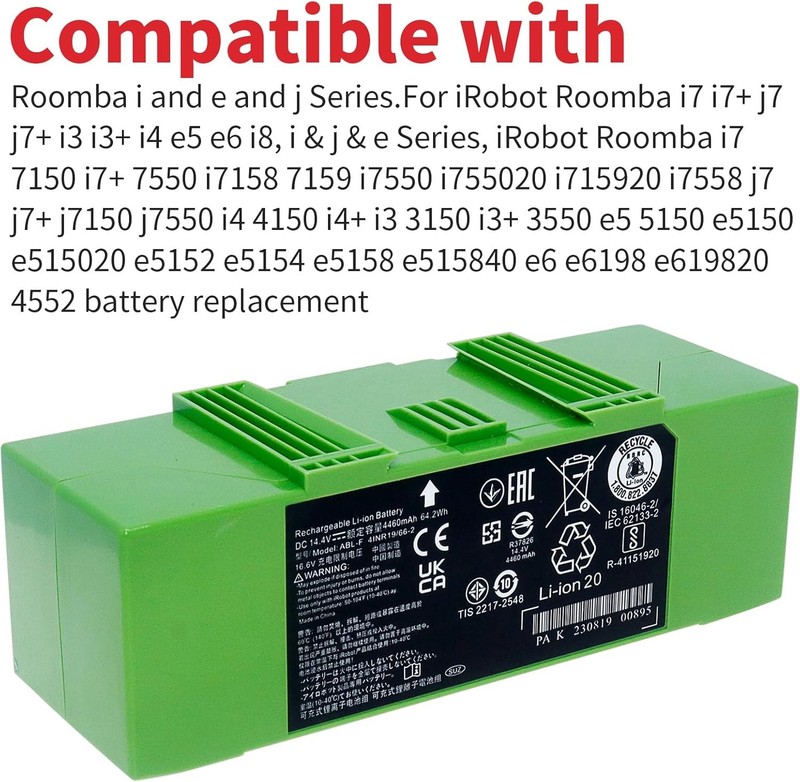 Battery Replacement for Roomba Battery ABL F Compatble with Roomba i e Series gallery