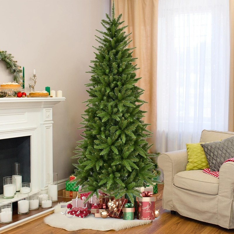 4ft Artificial Unlit Christmas Tree Hinged Realistic Slim Xmas Tree w/424 Tips gallery
