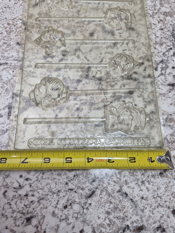 Choc. Cornucopia Clown Lollipop Chocolate Candy Mold Clear Plastic FDA Approved gallery