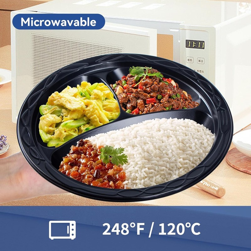 Plastic Plates 10" 150 Pack Shrink Wrap Ready to Use BPA Free Mineral Filled PP gallery
