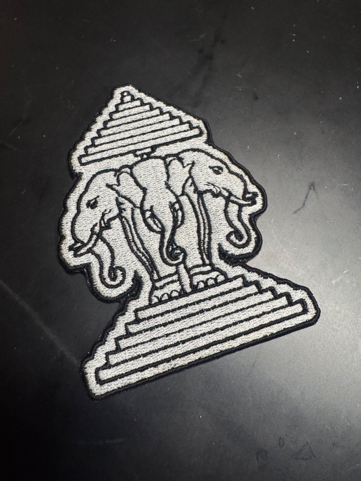 3 Headed Elephant Embroidered Patch - Southeast Asian - Erawan Laos Thai SEA gallery