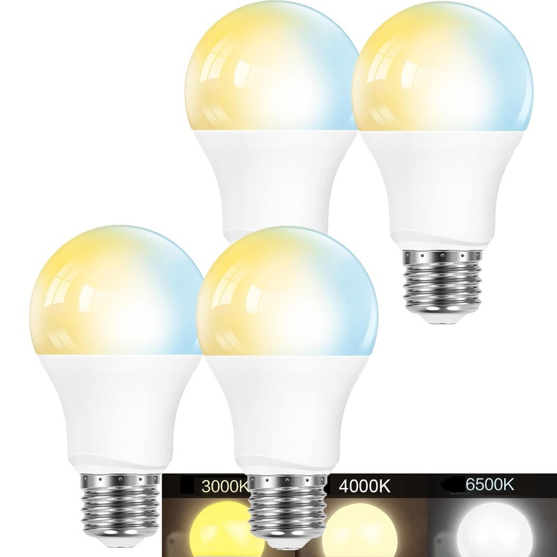 8/16 Pack A19 A21 LED Light Bulbs 100W Equivalent 3-Color E26 3000K/4000K/6500K gallery