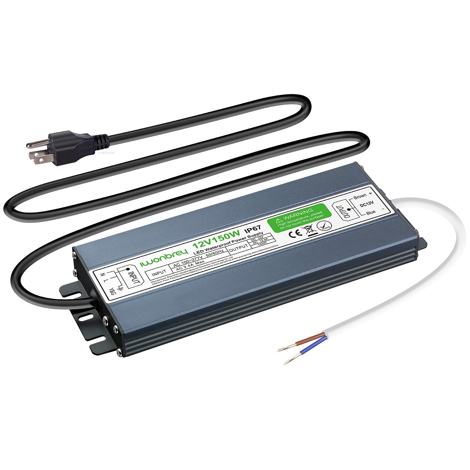 LED Driver 150 Watts Waterproof IP67 AC 110-260V to 12V 12.5A Low Voltage Transf gallery