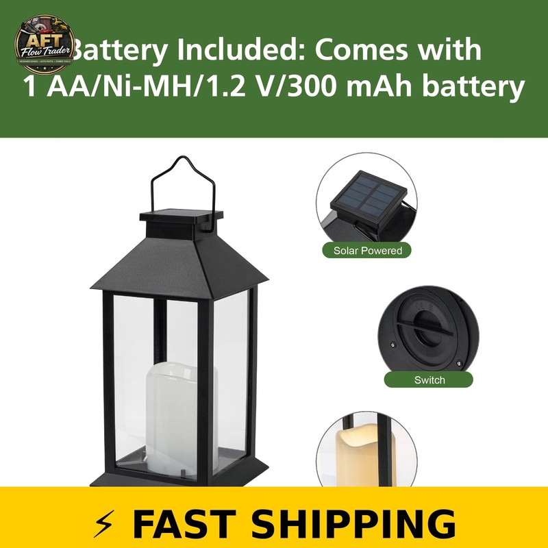 Mainstays Solar Lantern Black gallery