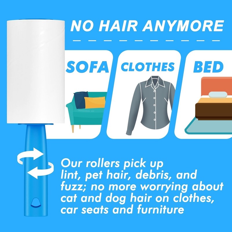 Ultimate 400 Sheet Lint Roller Set - Perfect Pet Hair Remover for Home & Travel gallery