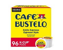 Café Bustelo Espresso Style Dark Roast, Single Serve Coffee Pods, 96 Count