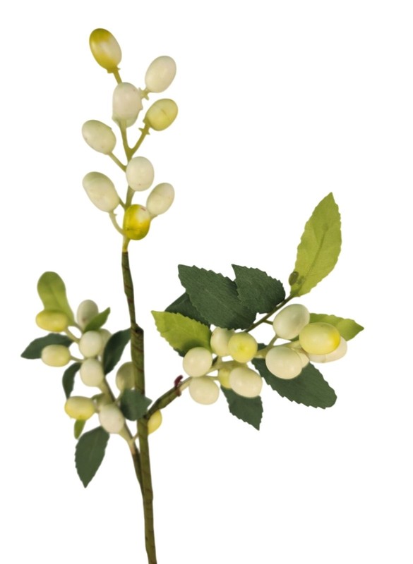 White Berry Stem 13.5 Inch Artificial Berry Branch Farmhouse Lodge Cabin Decor gallery
