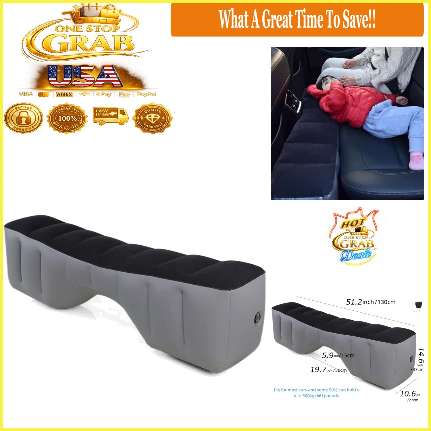 Inflatable Car Bed with Gap Filler Portable SUV Travel Mattress Waterproof gallery