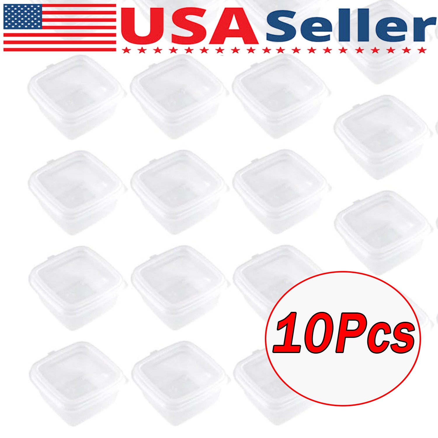 10Pcs Deli Pot Containers 1oz, 2oz & 4oz Sauce Pots, Plastic Containers With Lid gallery