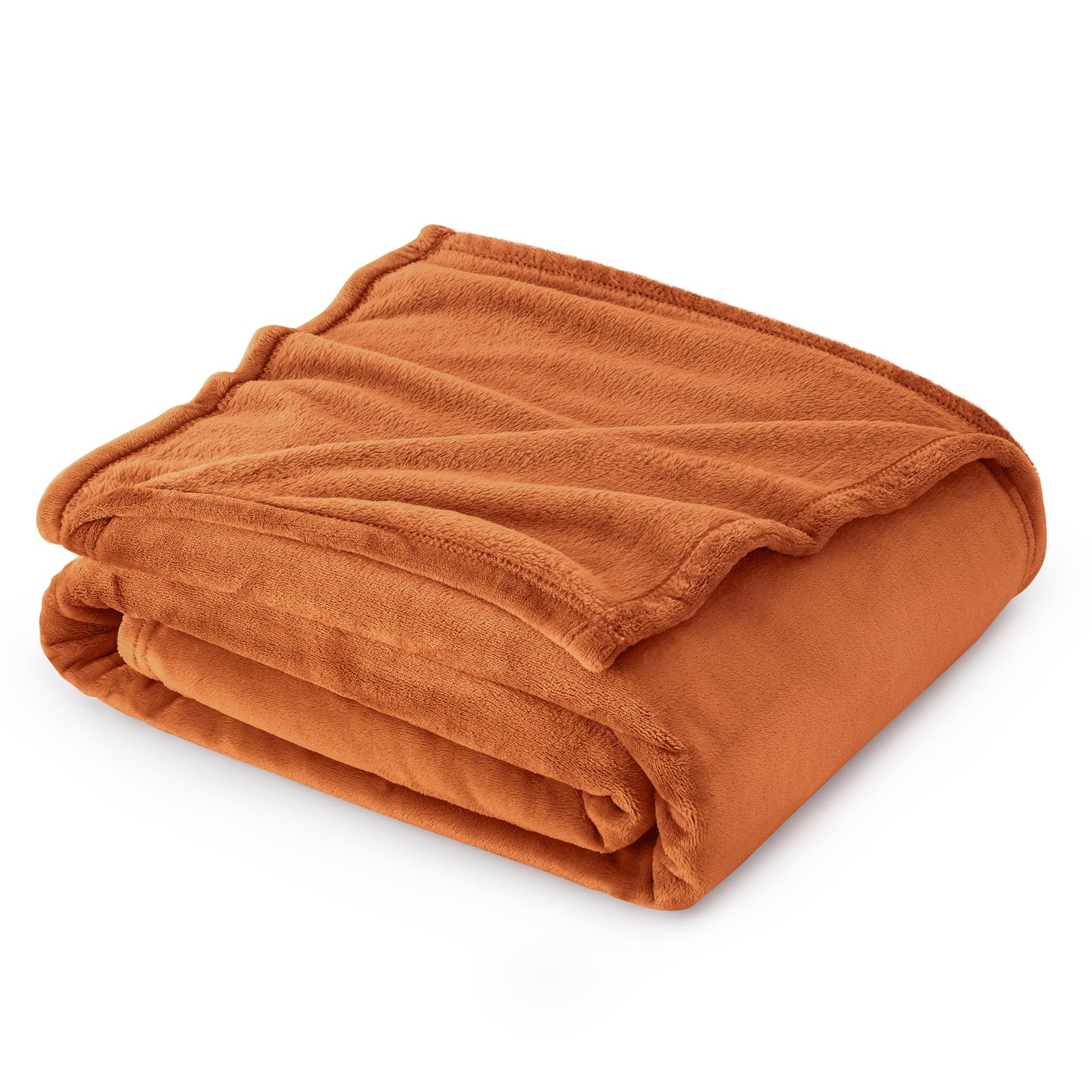Plush Fleece Blanket, Mango Burnt Orange, Ultra Soft 300GSM, Lightweight gallery