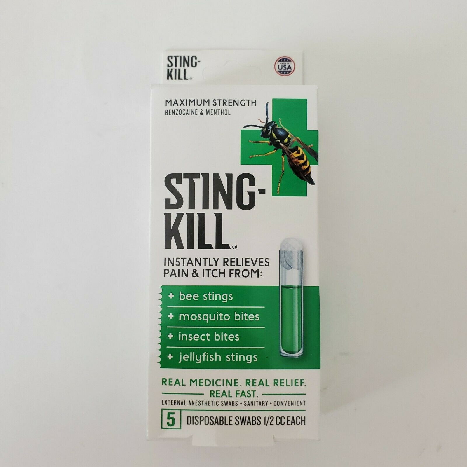 Sting-Kill Pain + Itch Relief Disposable Swabs 5 Pk Insect Jellyfish Stings gallery