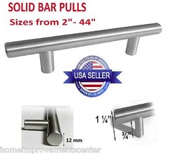 Kitchen Cabinet Door Handle Brushed Nickel SOLID Bar Pulls 4″ 5″ 6″ 8″ 10″ – 44″