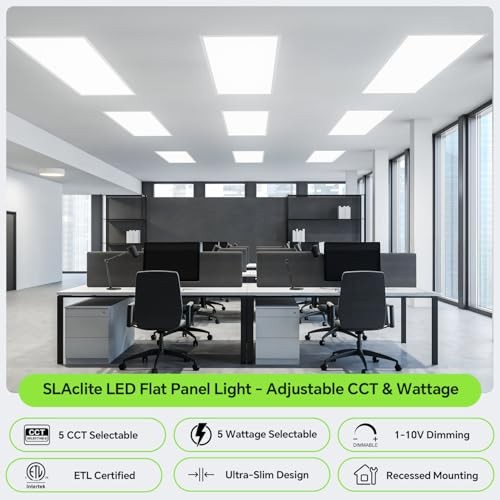 4 Pack 2x4 LED Flat Panel Light 50/40/35/30/25W 6500lm Adjustable, 2x4FT 4PACK gallery