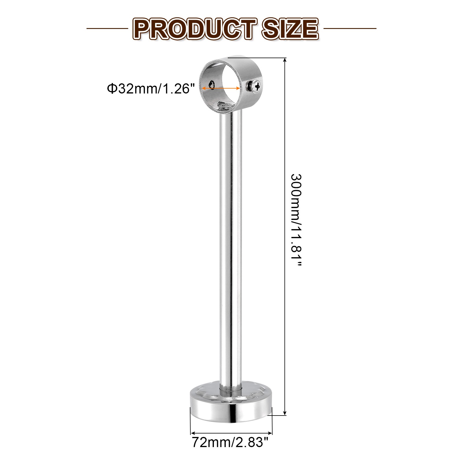 2 Set 11.81inch Ceiling Mount Bracket Fit 1.26inch Pipe, Curtain Rod Holder gallery