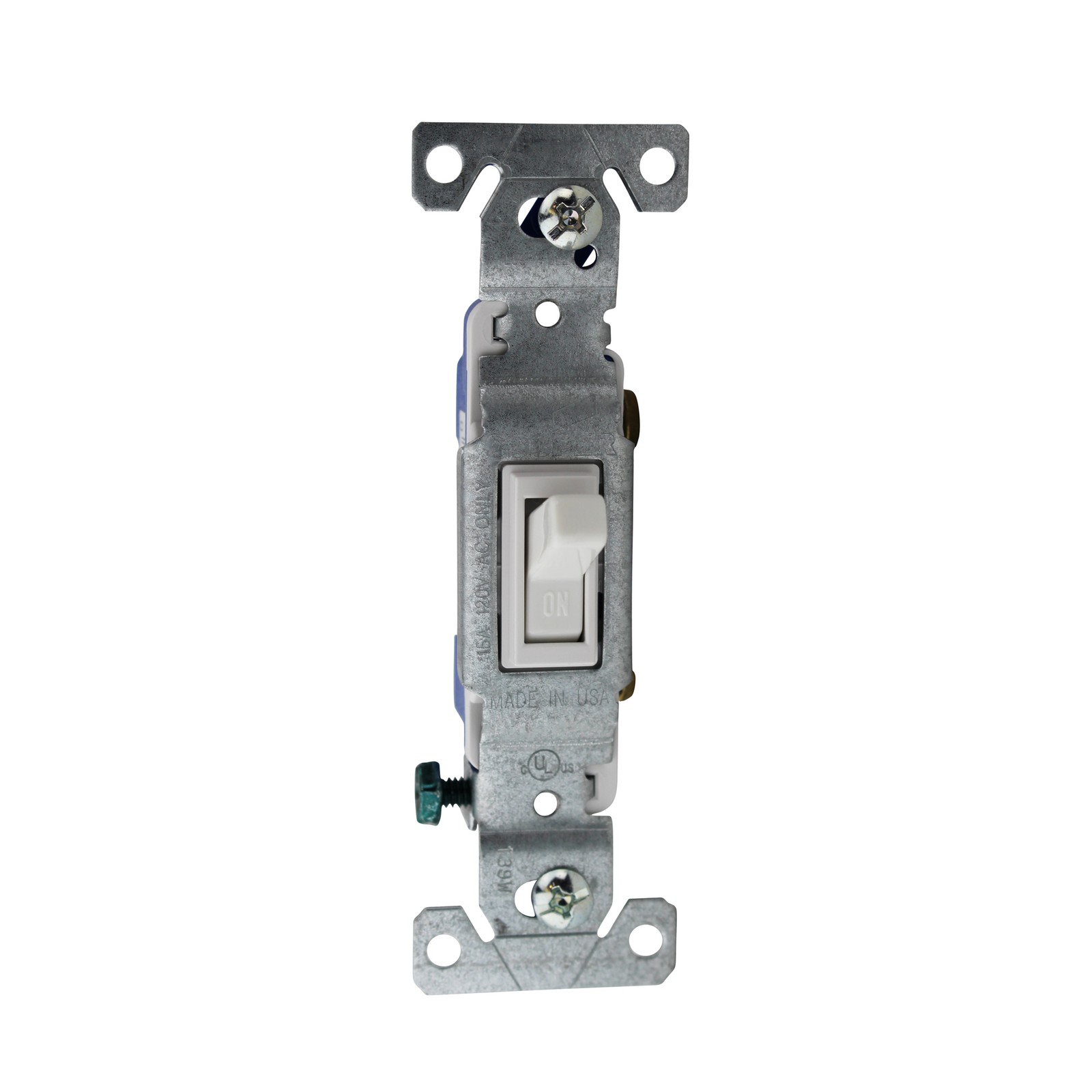 COOPER 1301-7W GROUNDING 1-POLE LIGHT SWITCH, 15A 120V, WHITE (10 PACK) gallery