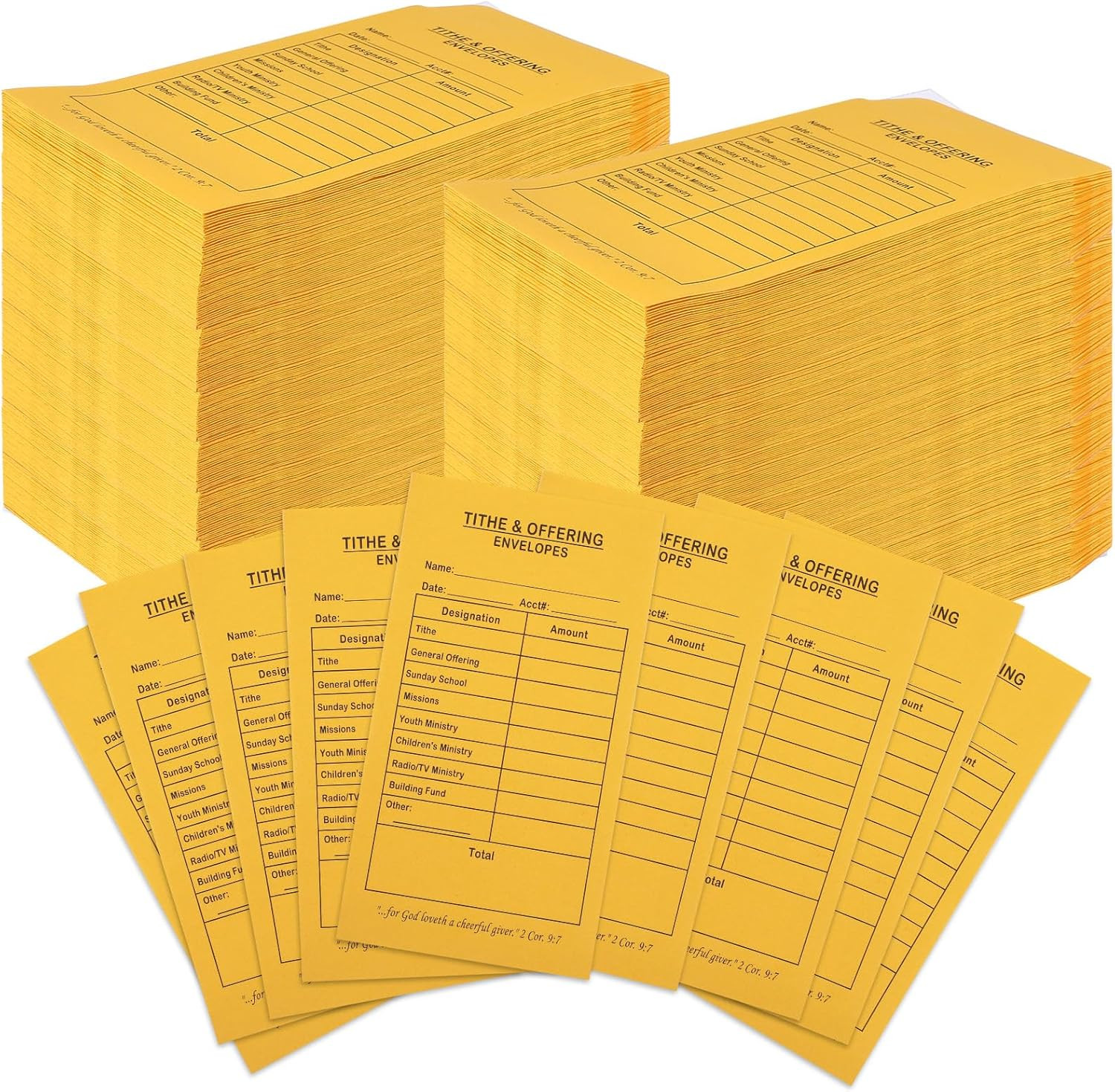 600 Pcs Church Offering Tithe Donation Envelopes 6.5 X 3.5 Inch Golden Paper Tit gallery