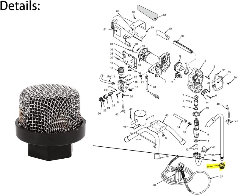 246385 Hose Inlet Strainer Filter Inlet Suction Strainer Mesh Filter for Graco gallery