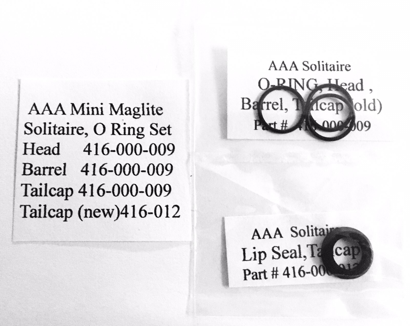 4 Pack- Authentic OEM "AAA” Solitaire Mini Maglite O-Ring Set gallery