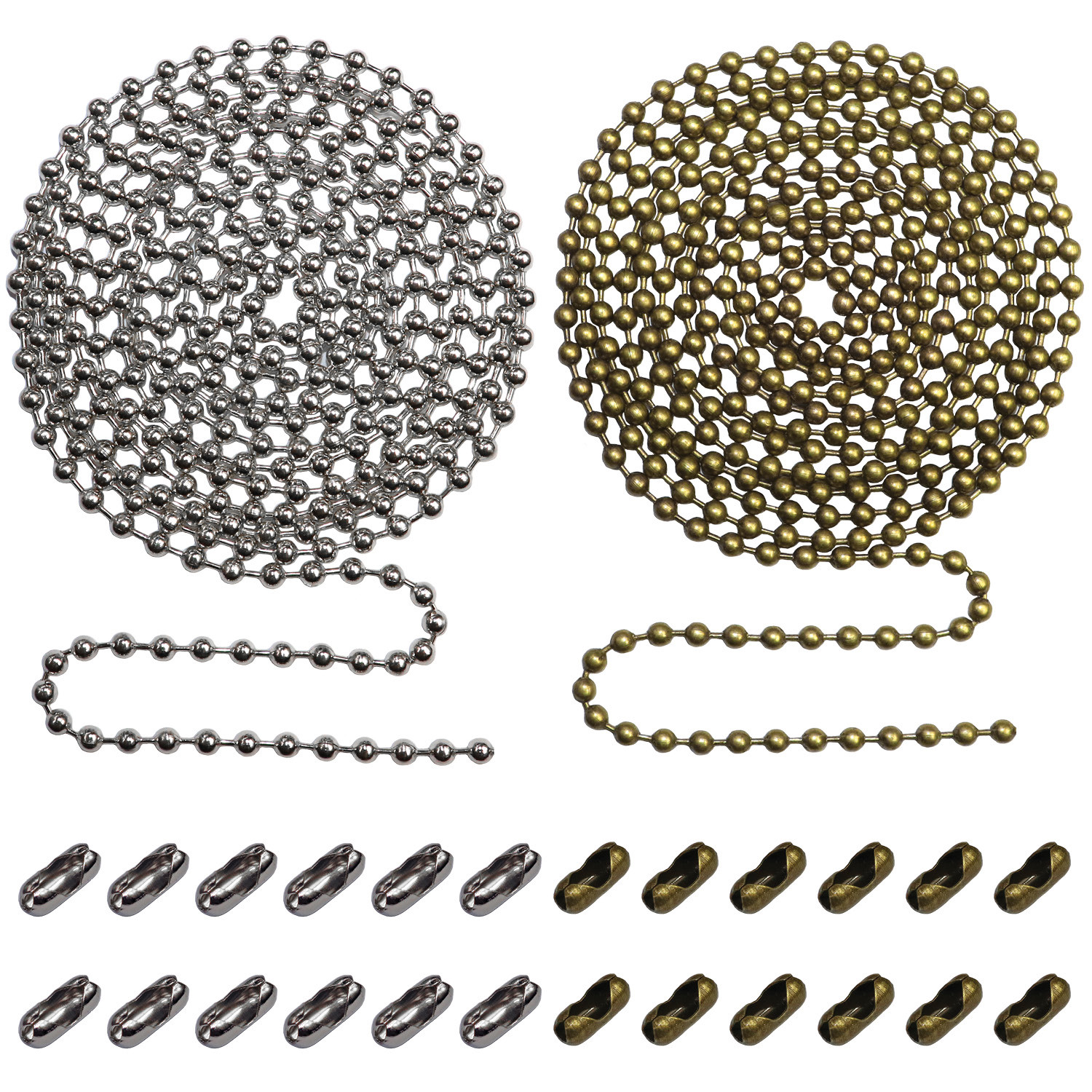 2pack Beaded Pull Chain Extension with Connector 10 Feet Beaded Roller Chain gallery