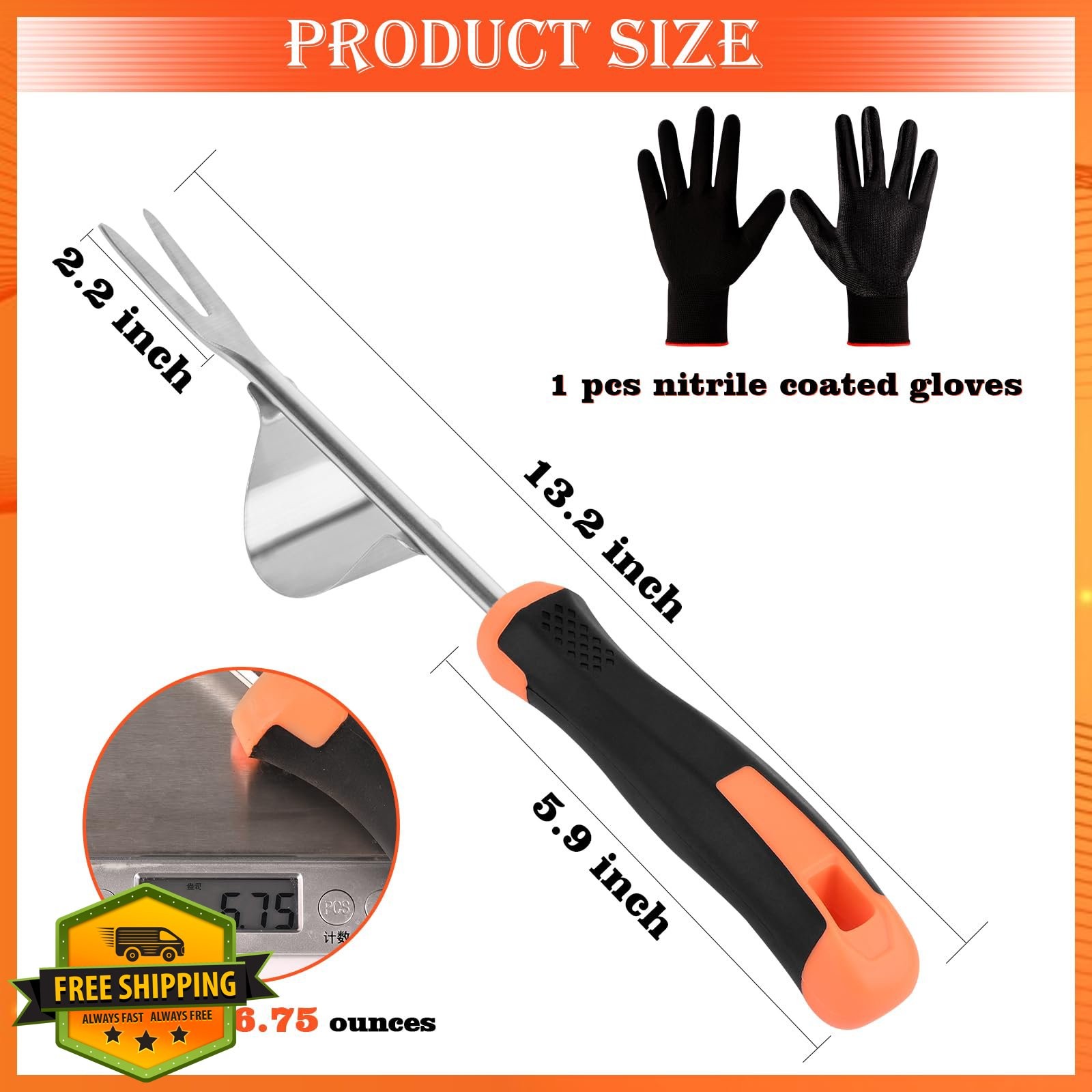 Hand Weeder Tool V-Shaped Stainless Dandelion Root Puller gallery