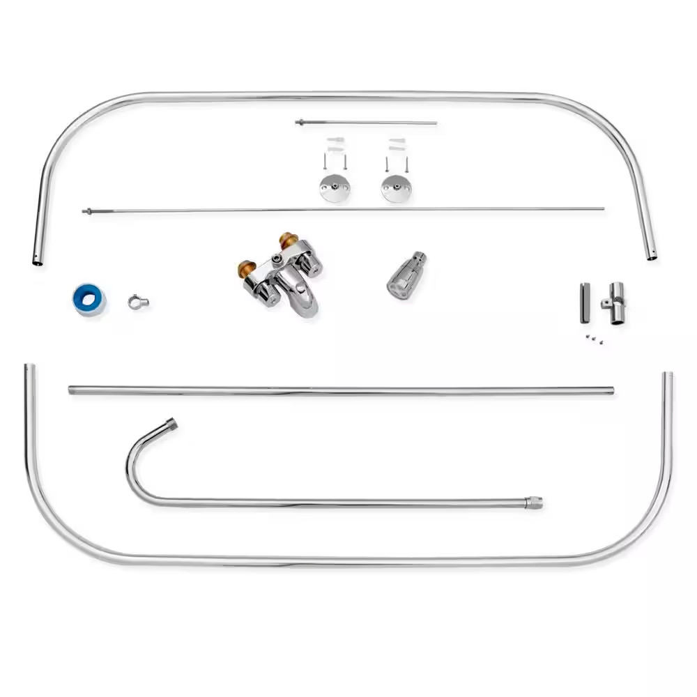 Add A Shower Converter Kit For Clawfoot Tub with Diverter Faucet & Rod Chrome gallery