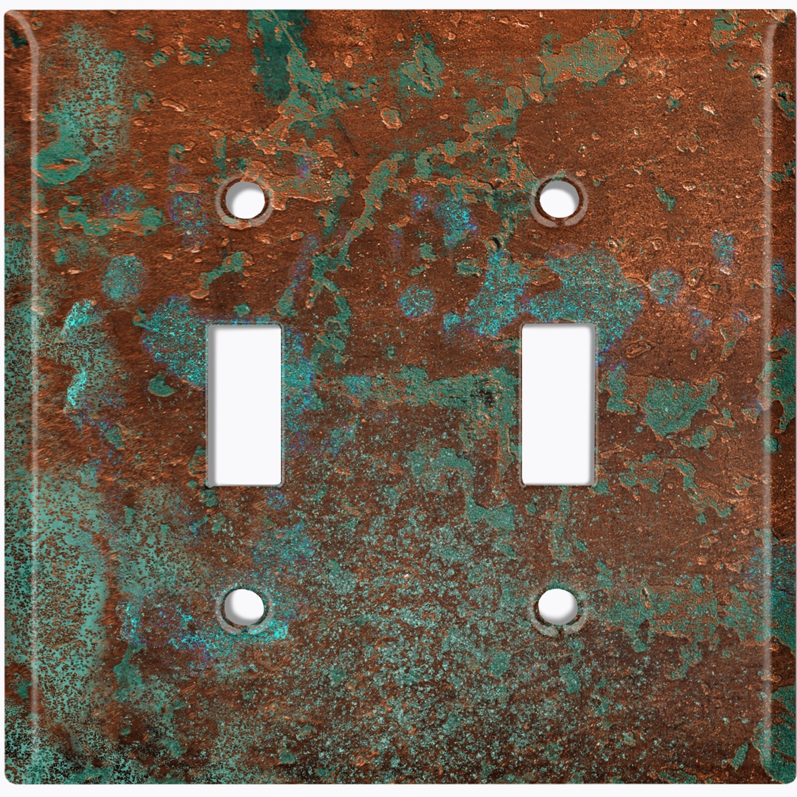 Metal Light Switch Cover Wall Plate Metal Distressed Copper Worn Patina MET020 gallery
