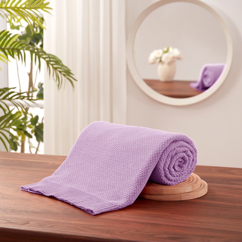 Soft Knit Throw Blanket for Couch Sofa or Bed Throw Size,100% Cotton Warm Coz... gallery