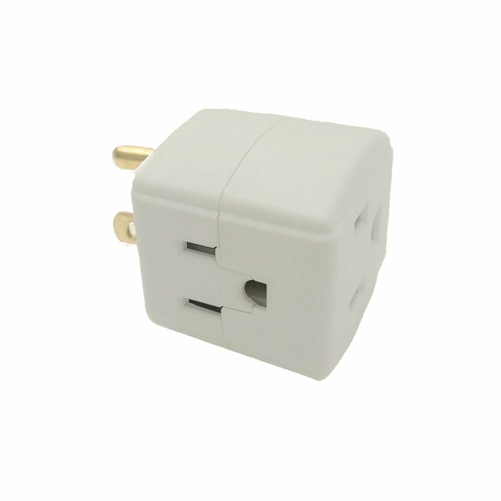 2-Packs Grounded 3 Outlet ETL Certified Cube Wall Tap Adapter (Light Grey) gallery