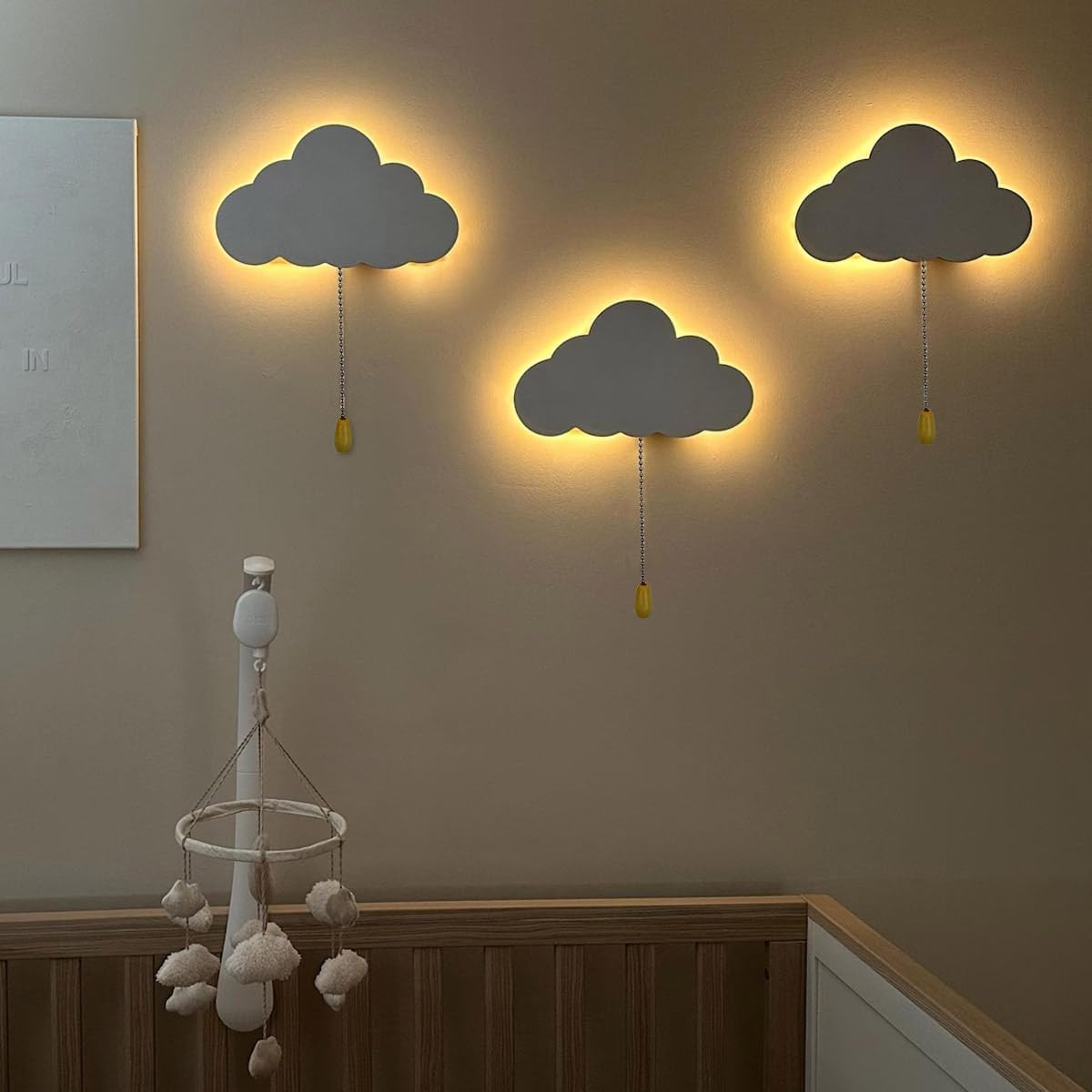 Cloud Light Battery-Operated Wall Lamp Nursery Kids Bedroom Baby Room Charging gallery
