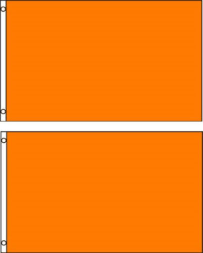 (2 pack lot) 3x5 Orange Solid Plain Blank Color Flag 3'x5' Banner Grommets 100D