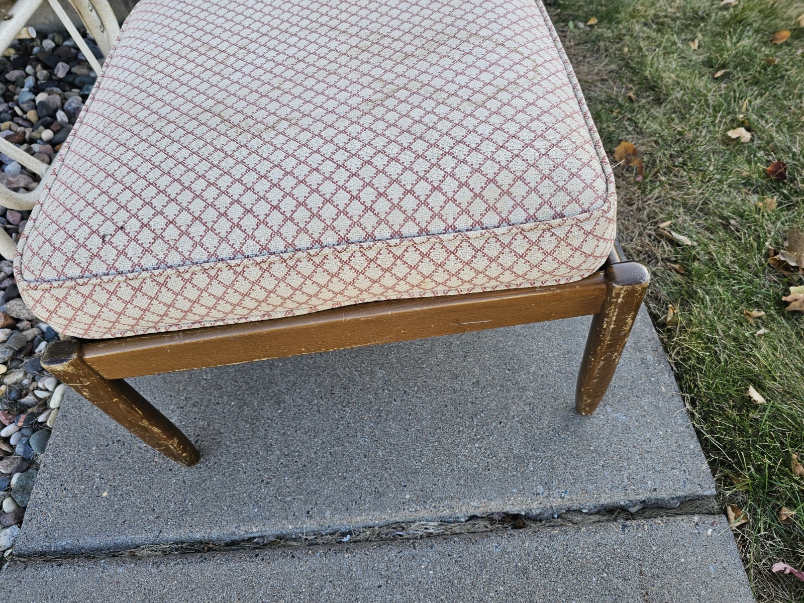 Mid Century English Modern Teak Stool Ottoman Mid-Century gallery